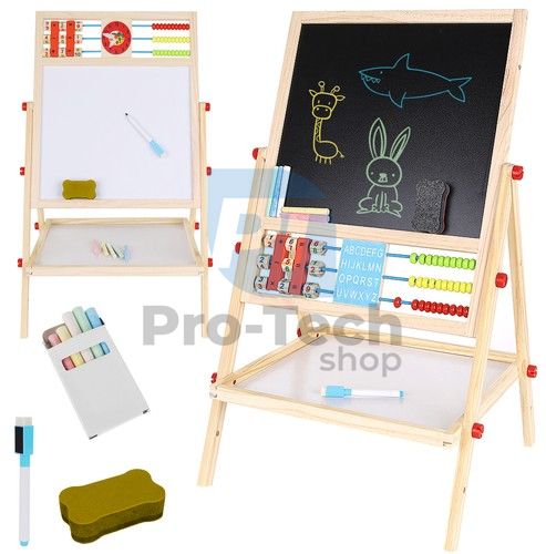 Double-sided wooden board for children 42x32,5cm 74735