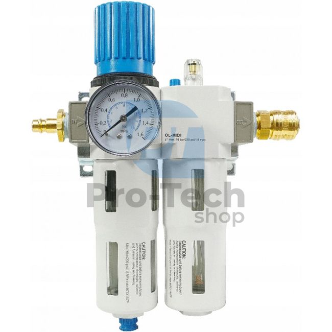 Grease trap with pressure gauge, regulator and grease nipple 1/2" 15132