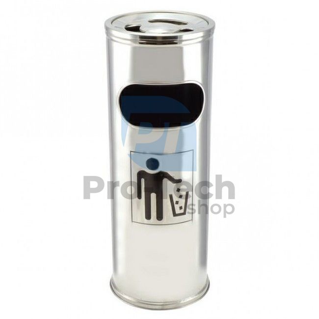 Waste bin with ashtray, stainless steel 23,5cm 52366