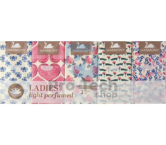 3-ply paper handkerchiefs HARMONY LADIES LIGHT PERFUMED - 10x10pcs 30375