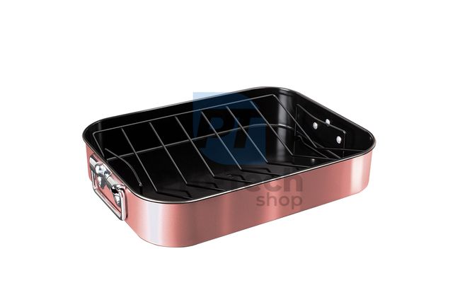 Baking pan with a grid with titanium surface PINK 19947