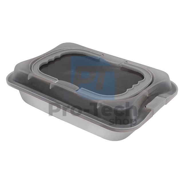 Baking dish with titanium surface and lid SATIN GREY 20726