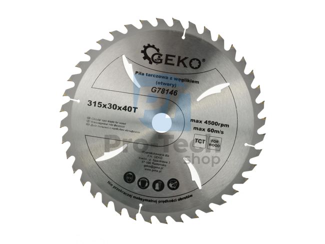 Saw blade 315mm 40T 30mm 40186