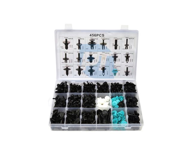 Plastic connecting pins and clips 456 pcs universal 18140