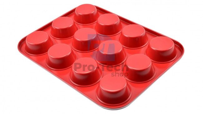 12-piece muffin tin with ceramic surface RED 50833