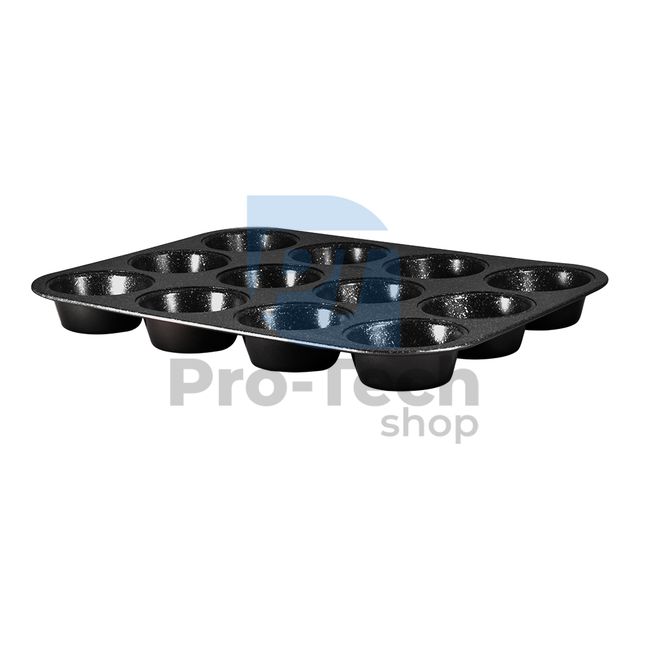 Muffin tray 12pcs with marble surface BLACK 19680