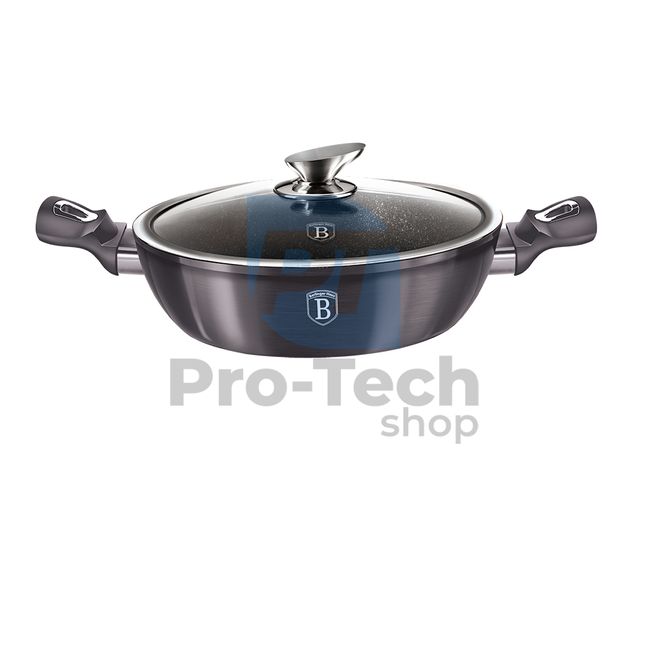 Shallow pot with marble surface and lid 32cm METALLIC LINE CARBON PRO EDITION 19328