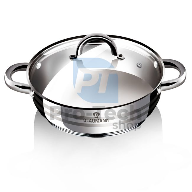 Shallow stainless steel pot with lid 20cm GOURMET LINE 21078