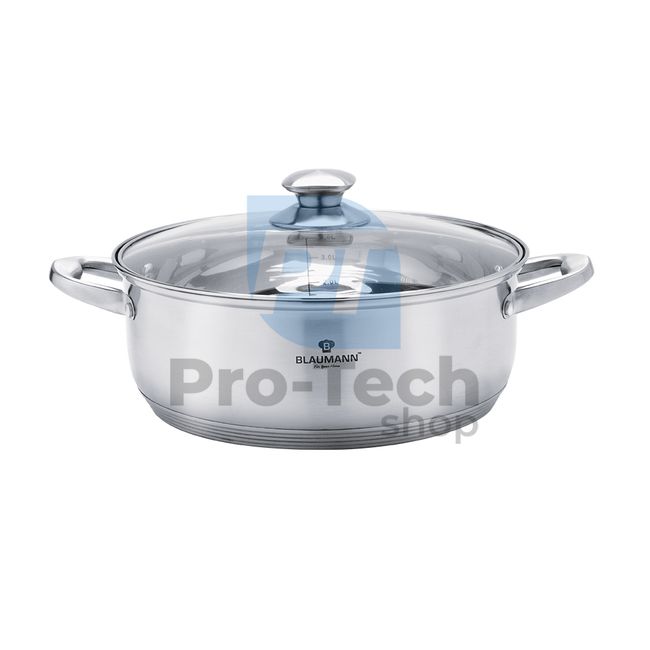 Stainless steel shallow pot with lid 20cm SATIN GOURMET LINE 21063