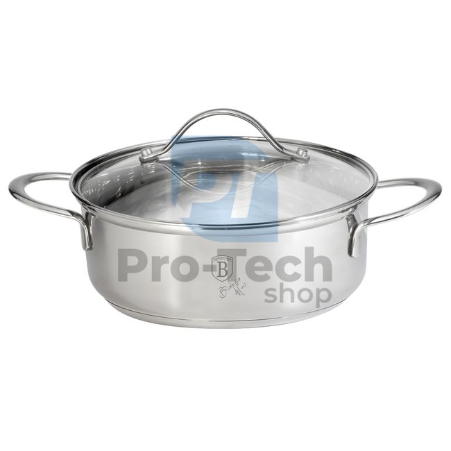 Stainless steel shallow pot with lid 24cm SILVER JEWELLERY COLLECTION 20926