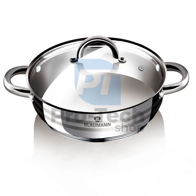 Stainless steel shallow pot with lid 32cm GOURMET LINE 21083