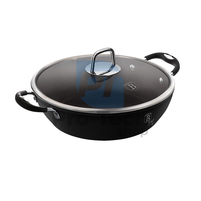 Shallow pot with titanium surface and lid 28cm BLACK PROFESSIONAL LINE OVEN SAFE 20606