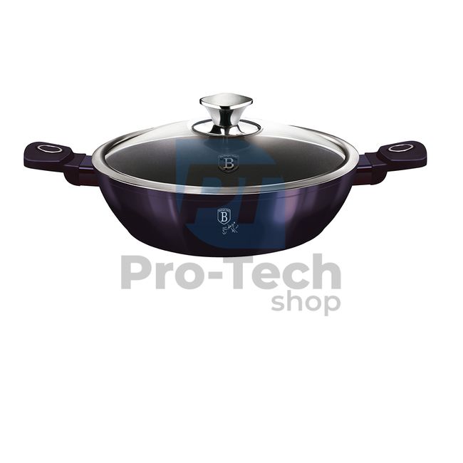 Shallow pot with titanium surface and lid 28cm PURPLE ECLIPSE COLLECTION 20241