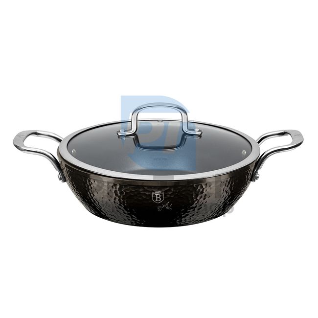 Shallow pot with titanium surface and lid 28cm SHINE BASALT COLLECTION 20650