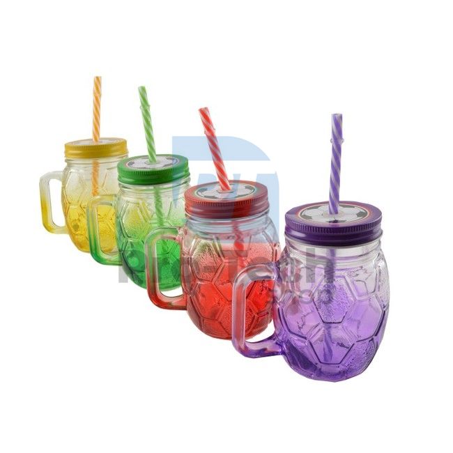 Cup with lid and straw Football 450ml 52866