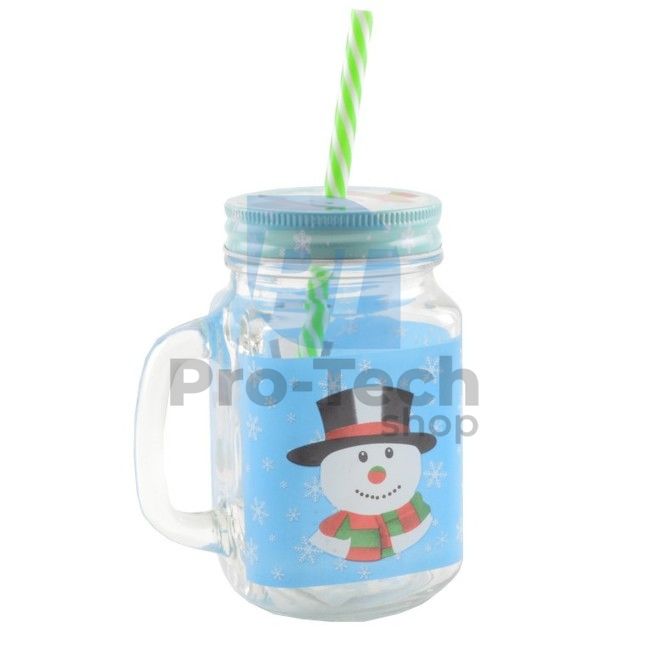 Cup with lid and straw Snowman 450ml 52716