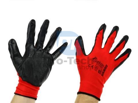 Work Gloves 10" Red Nitrile 06596