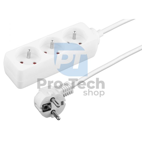 Extension cable 1,5m, 3 x socket, white 73370