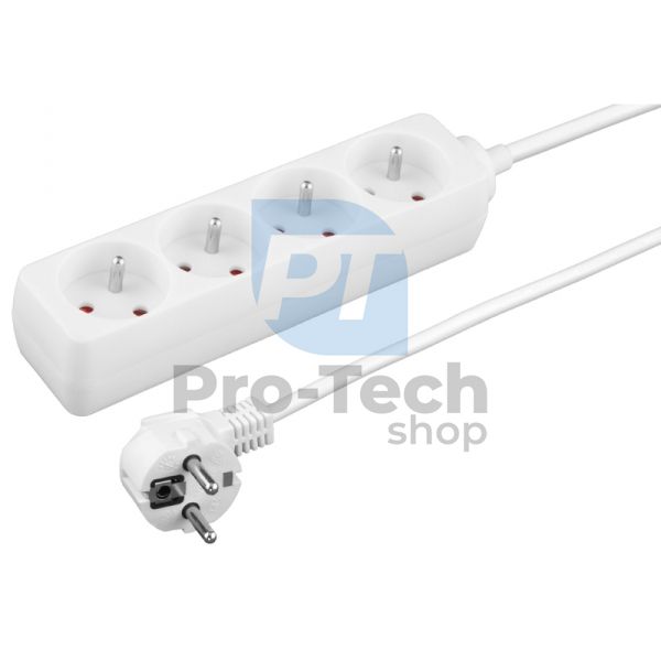 Extension cable 1,5m, 4 x socket, white 73371