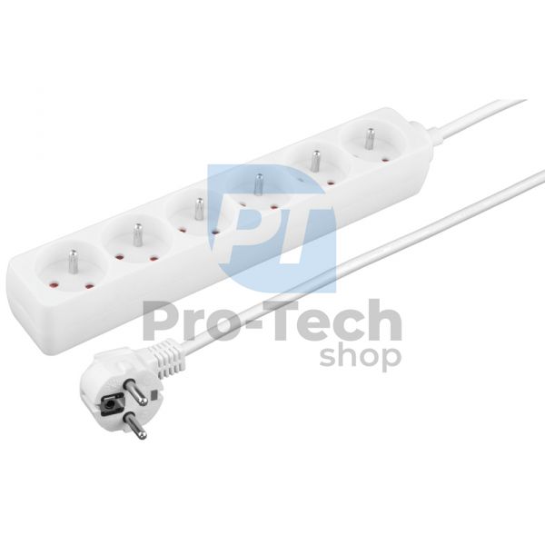 Extension cable 1.5m, 6 x socket, white 73373