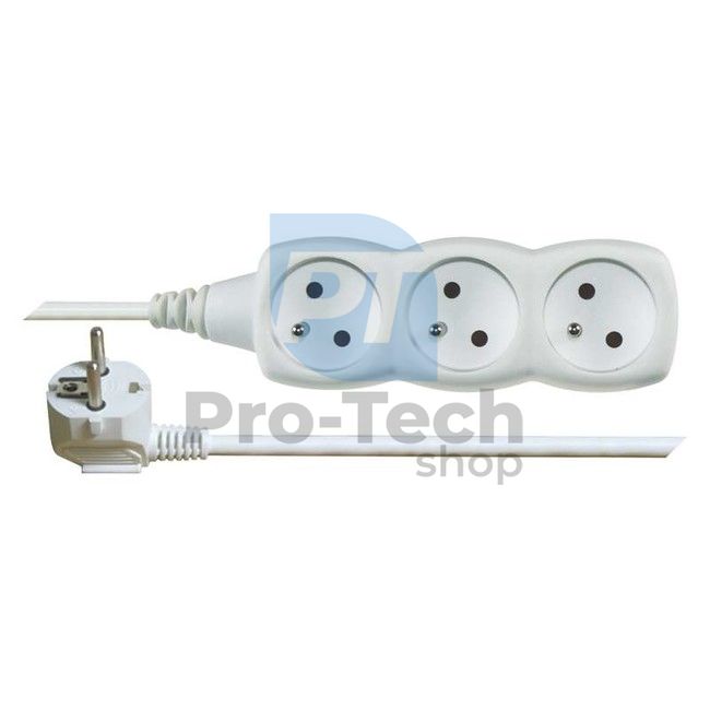 Extension cable - 3 sockets, 7m, white 70593