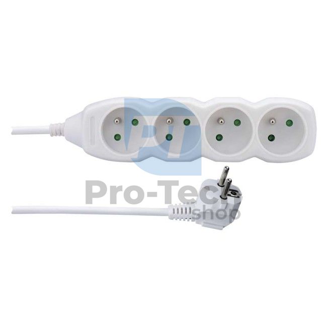 Extension cable - 4 sockets, 1.5m, white 70849