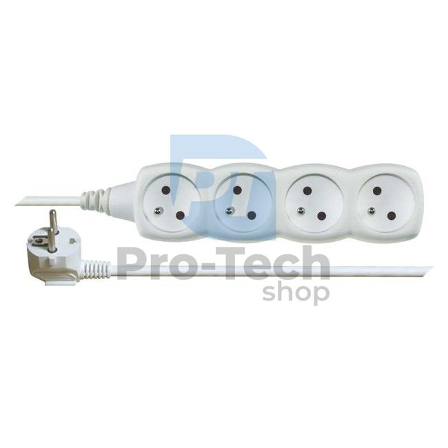 Extension cable - 4 sockets, 5m, white 70695