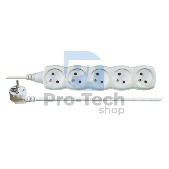 Extension cable - 5 sockets, 10m, white 70673