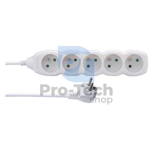 Extension cable - 5 sockets, 1.5m, white 70852