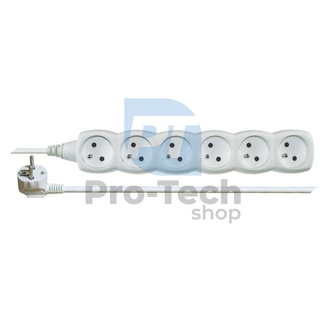 Extension cable - 6 sockets, 3m, white 70500