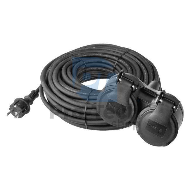 Extension cable rubber - 2 sockets, 10m, 3×1.5mm2, IP44 71880