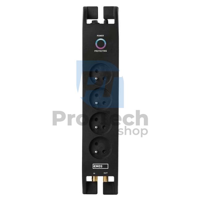 Surge protector 1800J - 4 sockets, 2m, black 71905