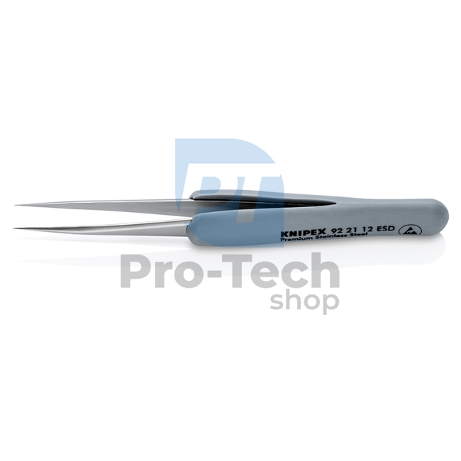 Precision tweezers with rubber handle ESD 112mm KNIPEX 60046