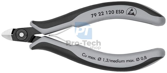 Precision side drill pliers for electronics ESD 120mm KNIPEX 13382