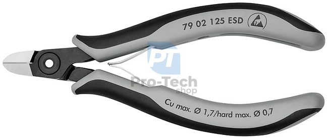 Precision side drill pliers for electronics ESD 125mm KNIPEX 13384