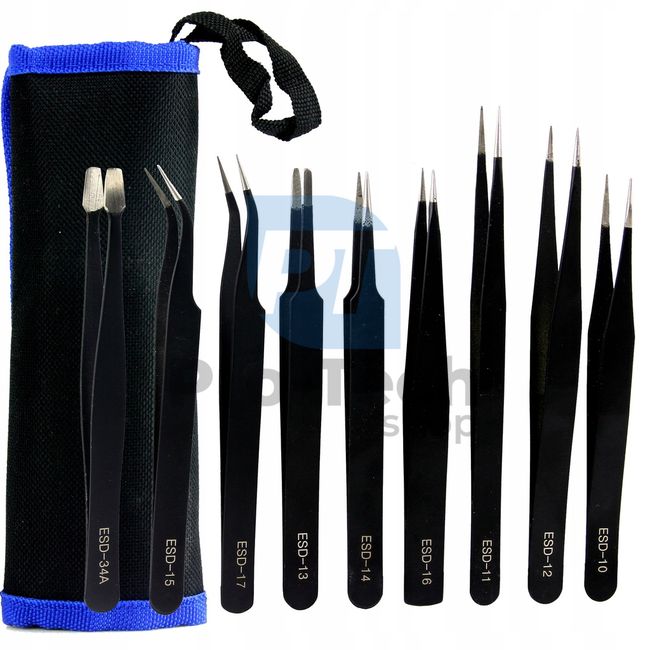 Precision tweezers ESD 9pcs 14372