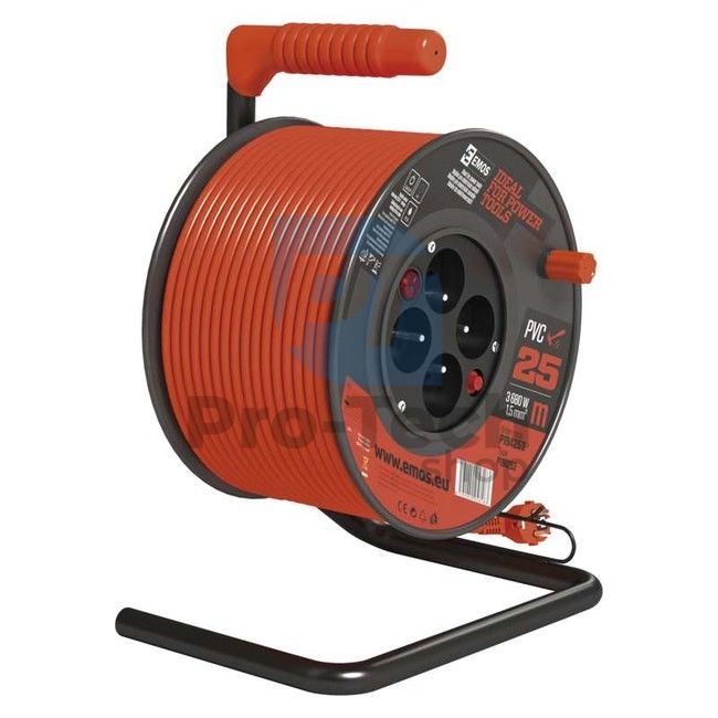 PVC cable on reel with switch - 4 sockets, 25m, 1,5mm2 71568