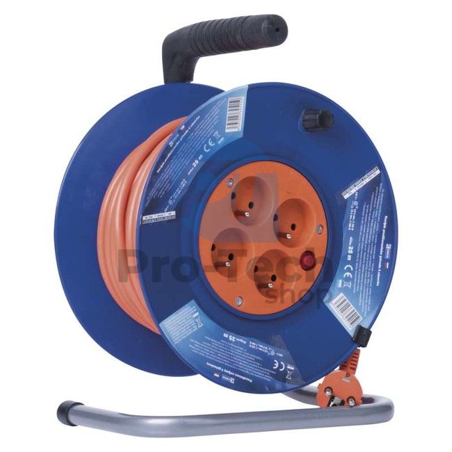 PVC extension cable on reel - 4 sockets, 25m 1,5mm2 70581