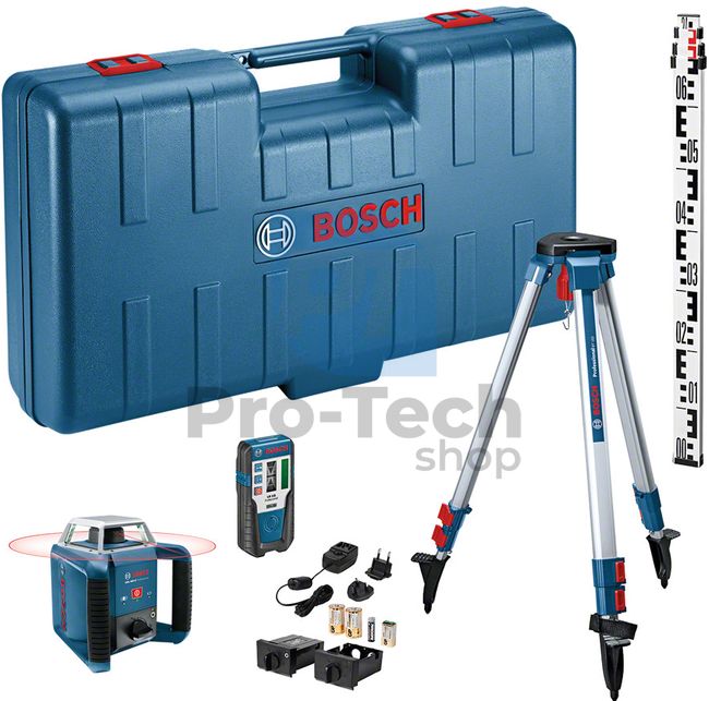 Rotating laser Bosch GRL 400 H with laser receiver, measuring bar and tripod 10614