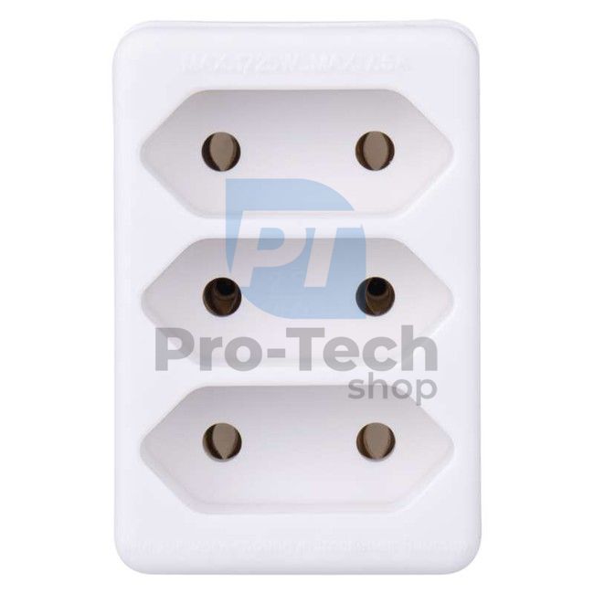 Split socket 3× flat, white 70046