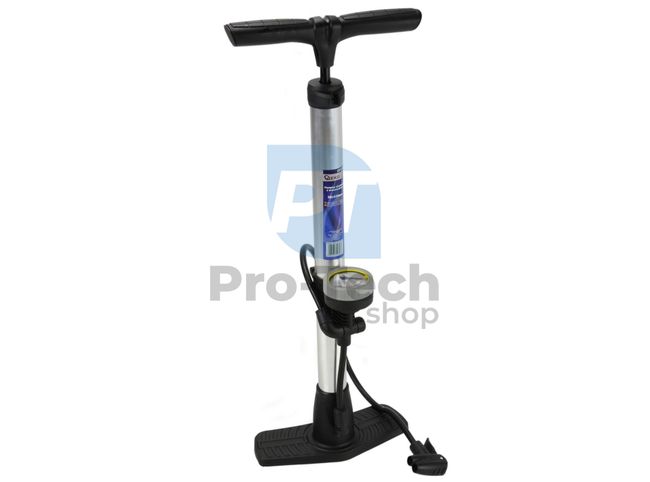 Hand pump with pressure gauge aluminium 14198