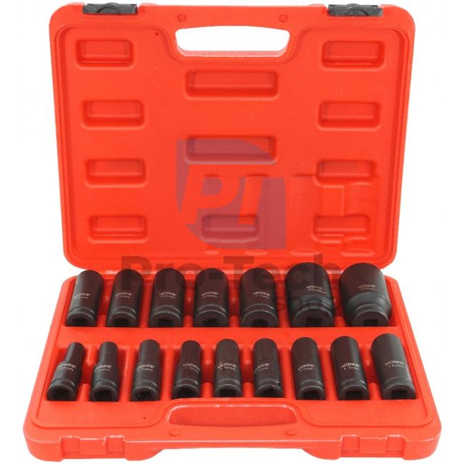 Set of 16 forged socket wrenches 1/2" 10-32mm 13658