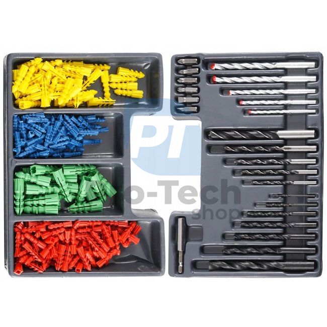 Set of bits and drills for wood, metal and concrete 300pcs 10842