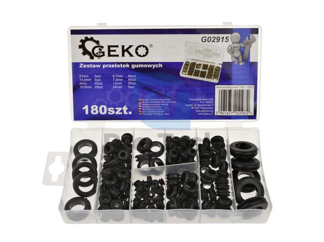 Set of rubber grommets 180pcs 09883