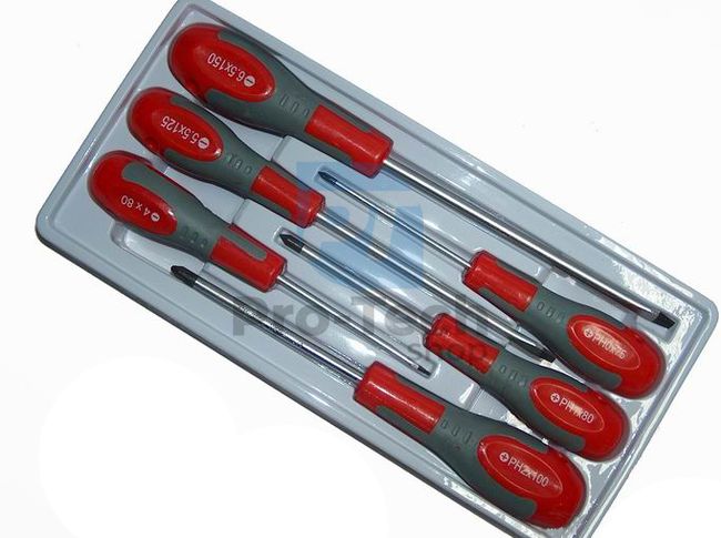 Set of cross and flat head screwdrivers 6pcs 00667