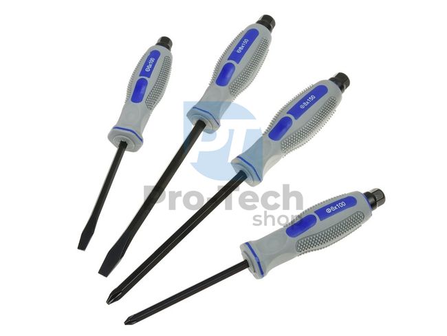 Set of cross and flat head ratchet screwdrivers 4pcs 01559