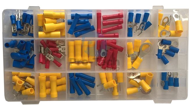 Set of crimp connectors and eyelets 120pcs 02404