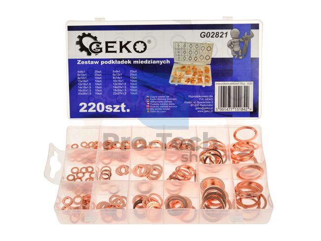 Set of copper washers 220pcs 5 - 28mm 09872