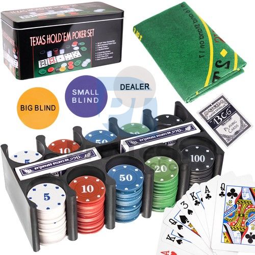 Poker set - 200 chips + cards + mat 75073