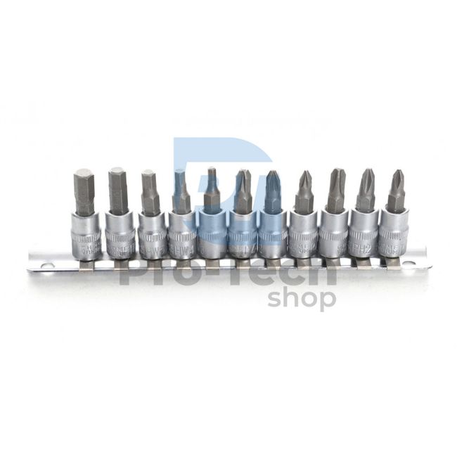 Set of PH, PZ, HEX 1/4" Socket Bits 11pcs 09098